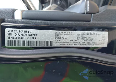 2024 Jeep Grand Cherokee Limited 4X4 из США, поврежденный, VIN 1C4RJHBG9RC702102